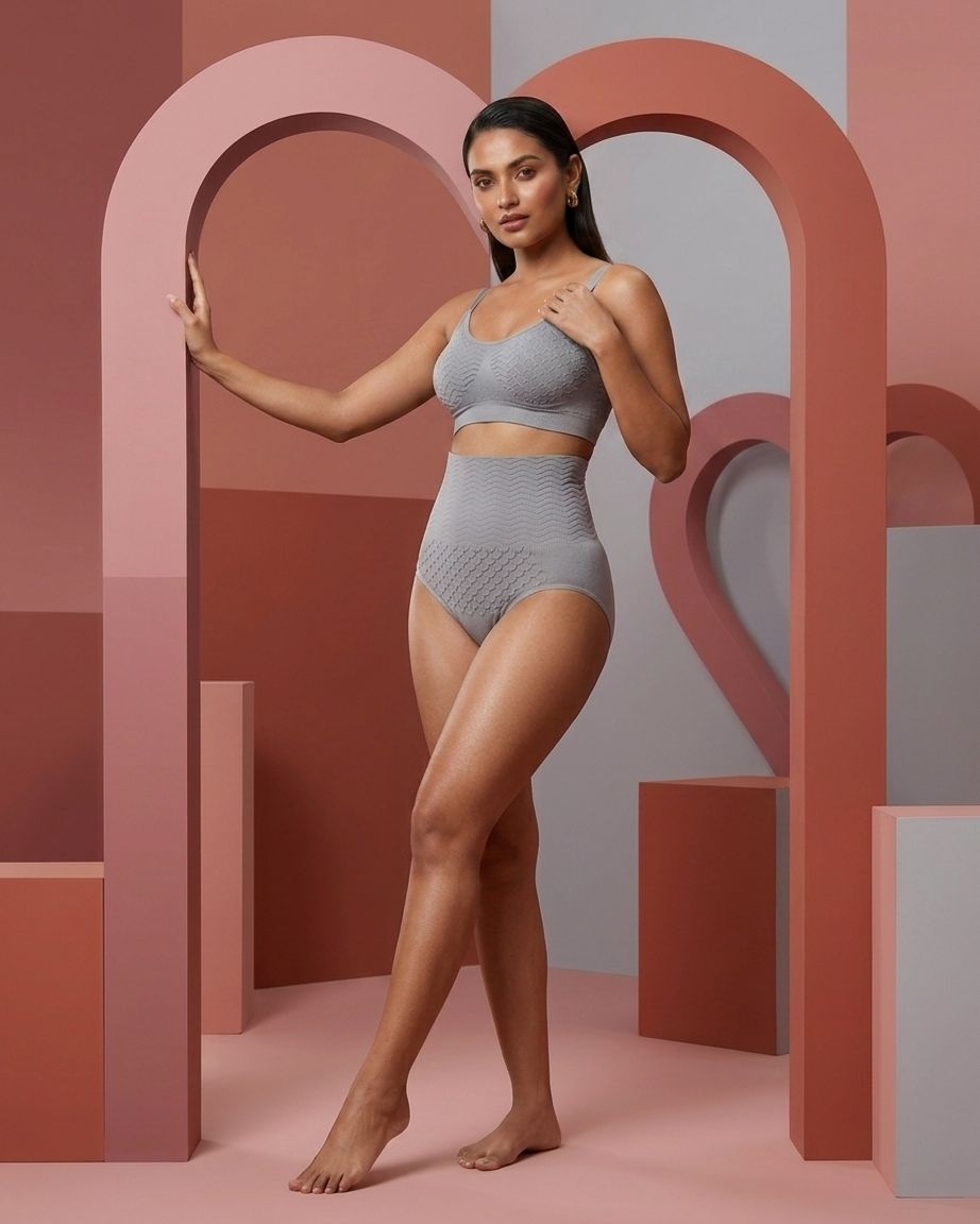 Cream Fab Core Sculpt Brief - Light Grey