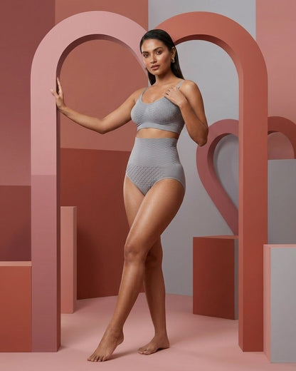 Cream Fab Core Sculpt Brief - Light Grey