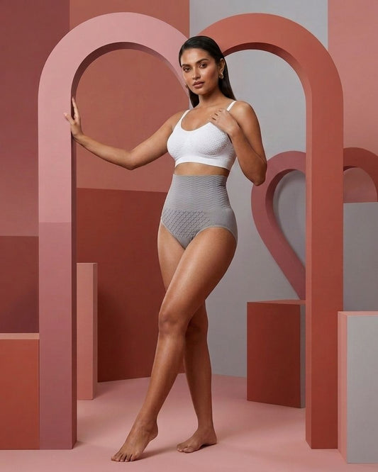 Cream Fab Core Sculpt Brief - Light Grey