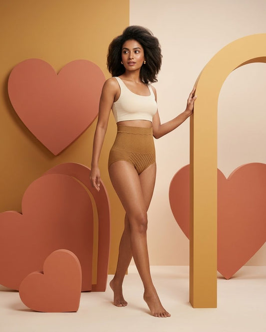 Cream Fab Core Sculpt Brief - Honey Brown
