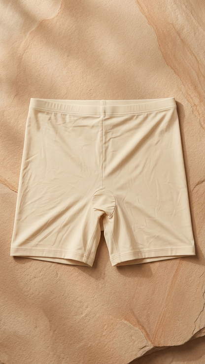 Seamless Anti-Chafing Cycling Shorts Beige