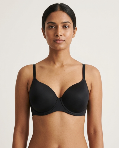 CreamFab Lightly Padded T-Shirt Bra for Women – Black