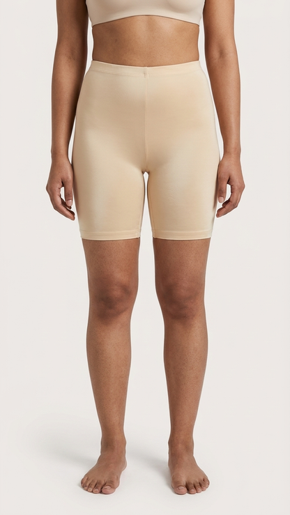 Seamless Anti-Chafing Cycling Shorts Beige