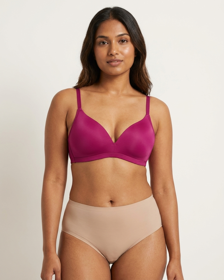 CreamFab Lightly Padded T-Shirt Bra for Women – Pink